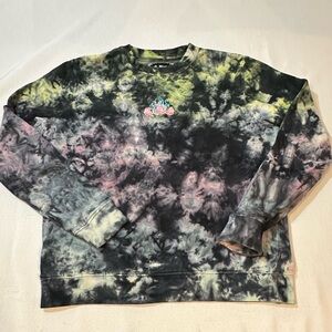 Blind Rooster Tie Dye Rose Flame Sweatshirt Set Your Soul On Fire M
